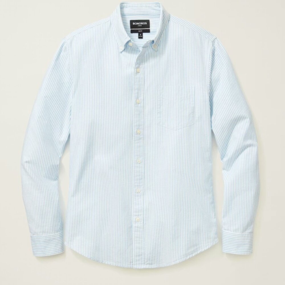 NWOT Bonobos Everyday Oxford Shirt - Striped Button Down Blue & White